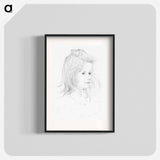 Portrait of a girl sketch - Julie de Grague Poster.