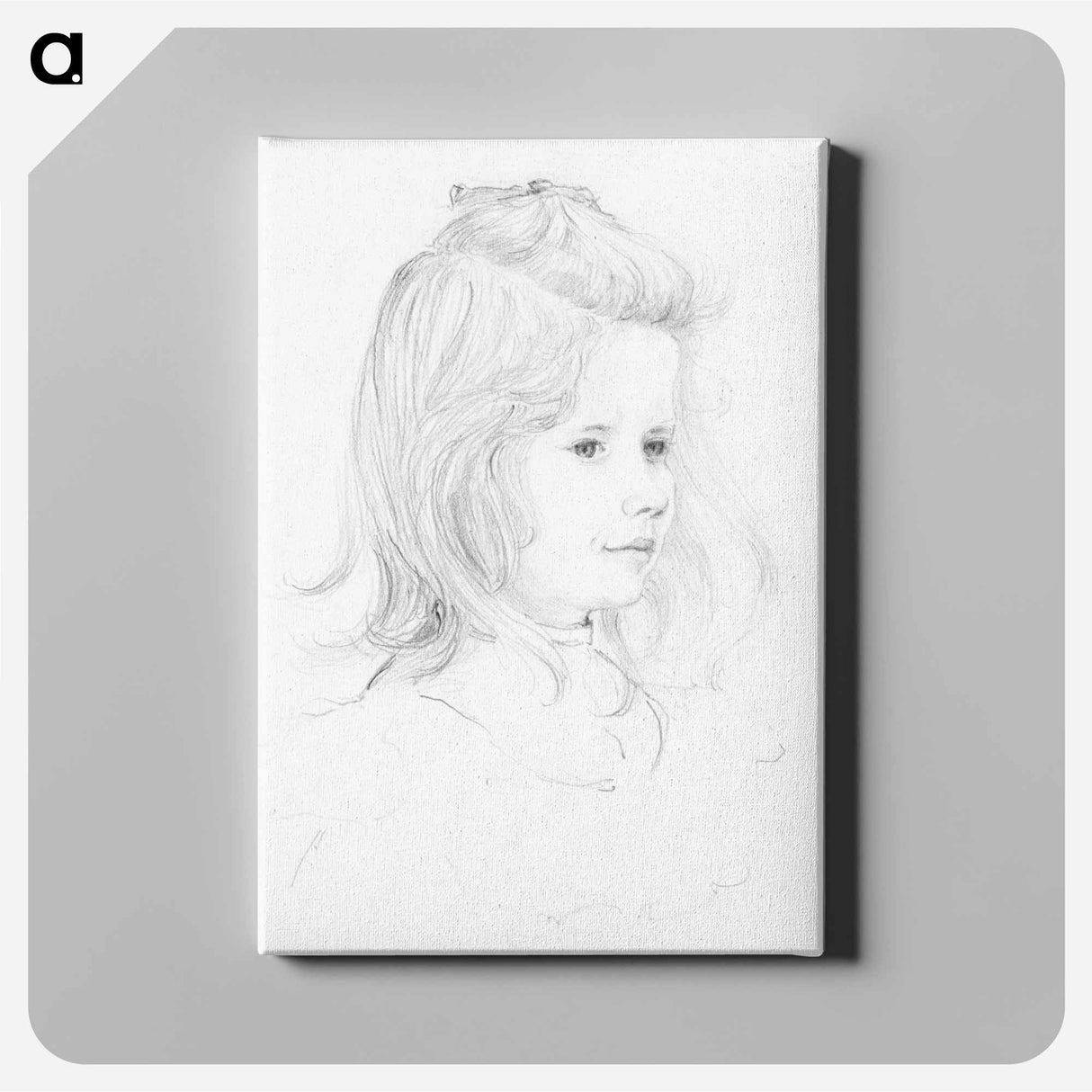 Portrait of a girl sketch - Julie de Grague Canvas.