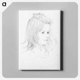 Portrait of a girl sketch - Julie de Grague Canvas.