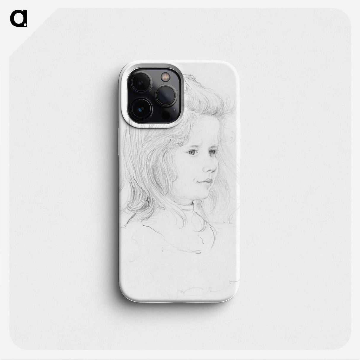 Portrait of a girl sketch - ユリー デ フラーハ Phone Case.