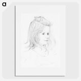 Portrait of a girl sketch - Julie de Grague Poster.