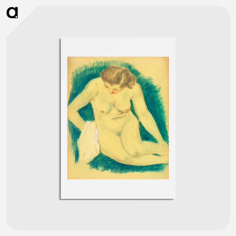 アートポストカード-Seated Nude Seen from Above - ポール ゴーギャン Postcard.