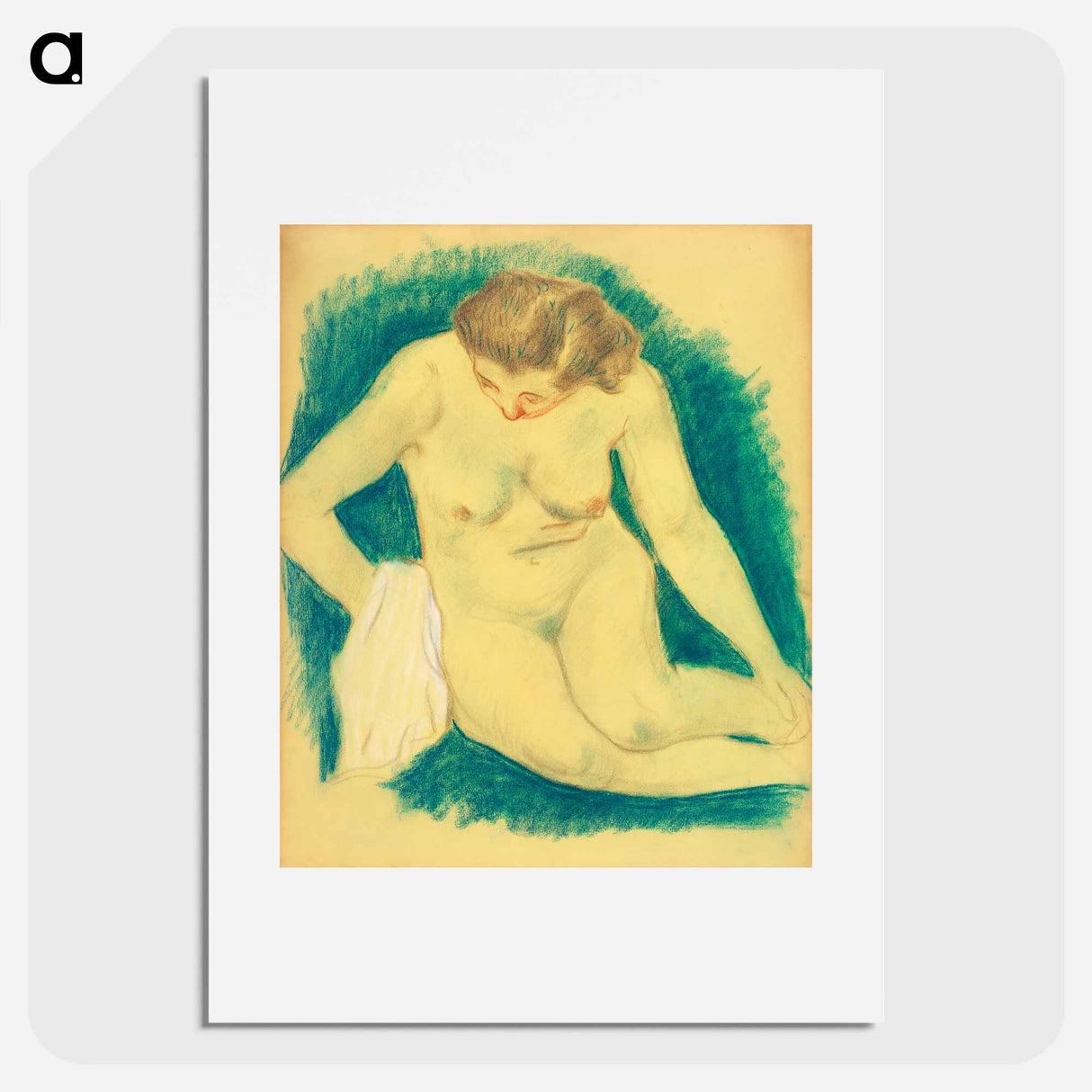 Seated Nude Seen from Above - Paul Gauguin Poster.