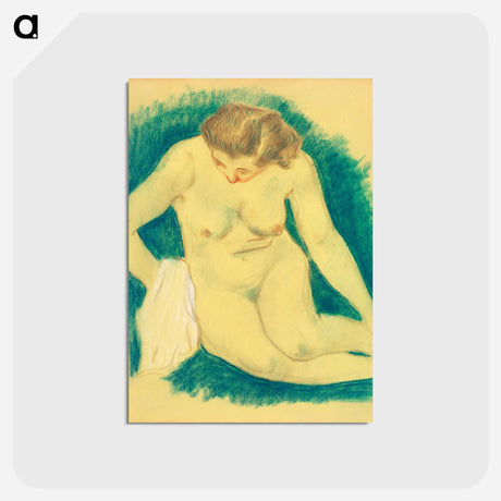 アートポストカード-Seated Nude Seen from Above - ポール ゴーギャン Postcard.