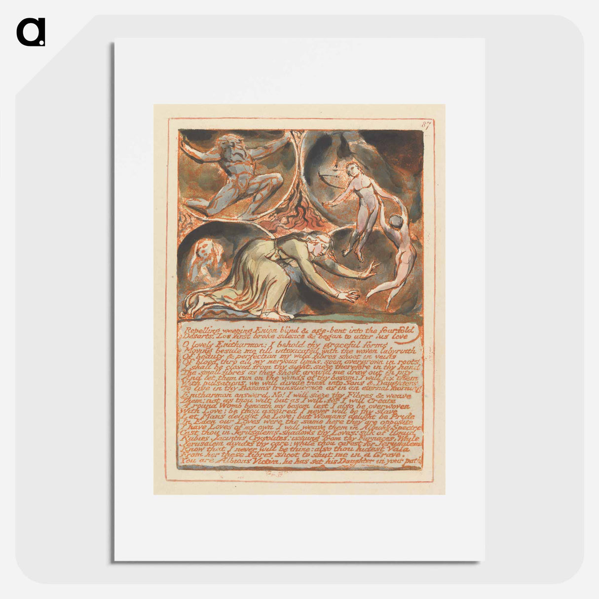 Jerusalem, Plate 87 - William Blake Poster.