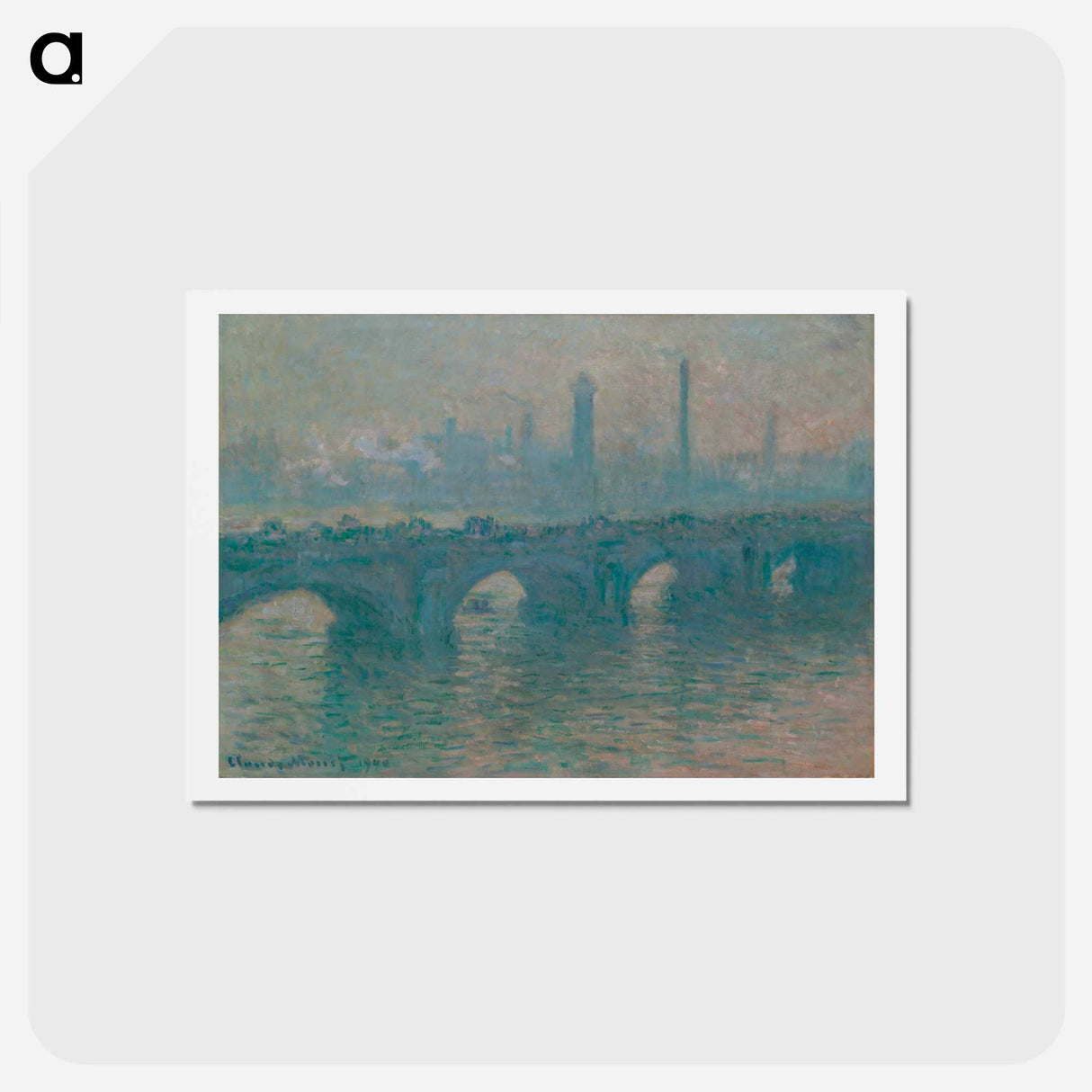 Waterloo Bridge, Gray Weather - クロード モネ Postcard.