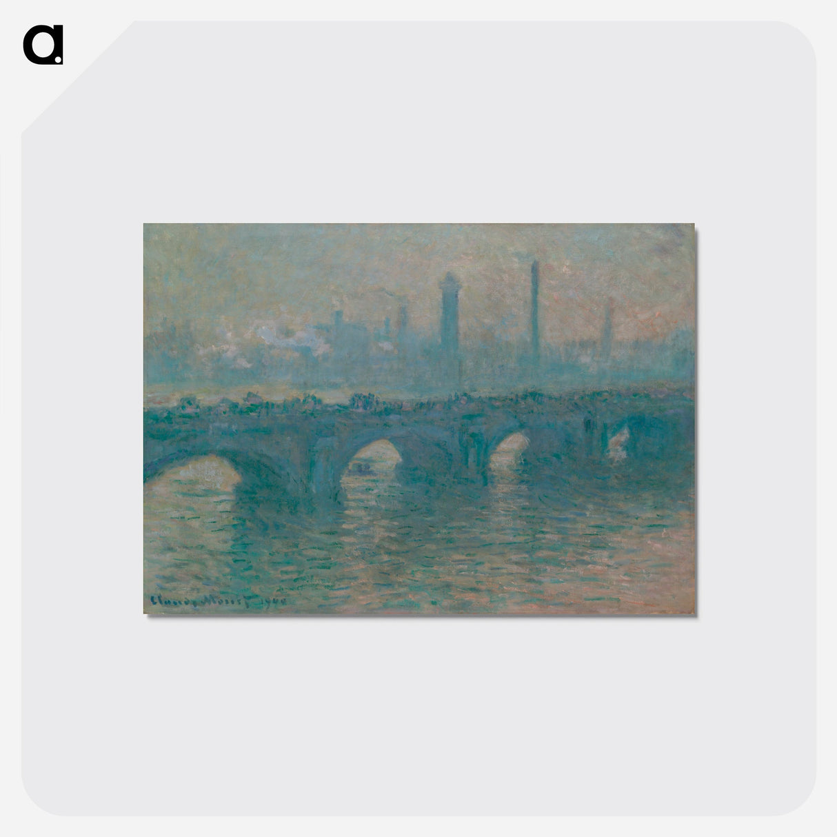 Waterloo Bridge, Gray Weather - クロード モネ Postcard.