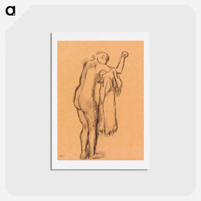 アートポストカード-Bather Drying Herself - エドガー ドガ Postcard.