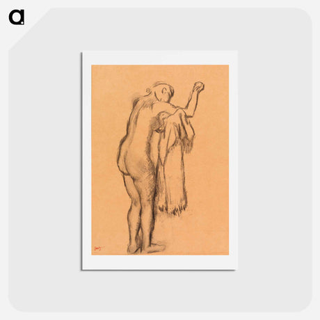 アートポストカード-Bather Drying Herself - エドガー ドガ Postcard.