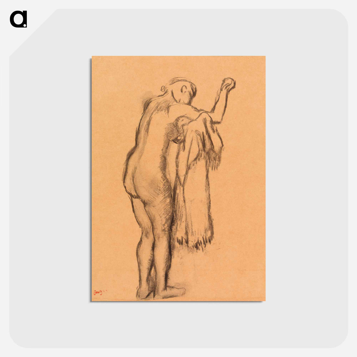 アートポストカード-Bather Drying Herself - エドガー ドガ Postcard.