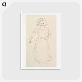 アートポストカード-Little Norwegian Girl Running - エドヴァルド ムンク Postcard.