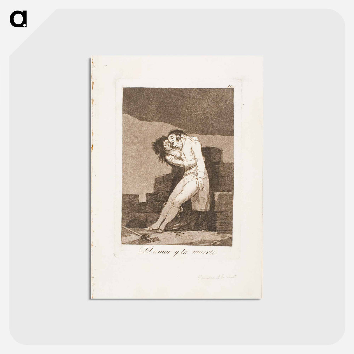 アートポストカード-Love and Death - フランシスコ デ ゴヤ Postcard.