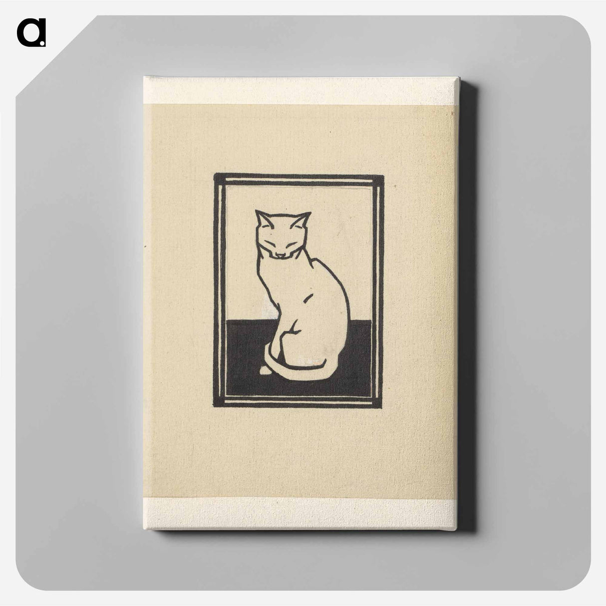 Zittende kat met gesloten ogen - ユリー デ フラーハ Canvas.