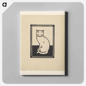 アートパネル-Zittende kat met gesloten ogen - ユリー デ フラーハ Canvas.