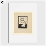 Zittende kat met gesloten ogen - ユリー デ フラーハ Poster.