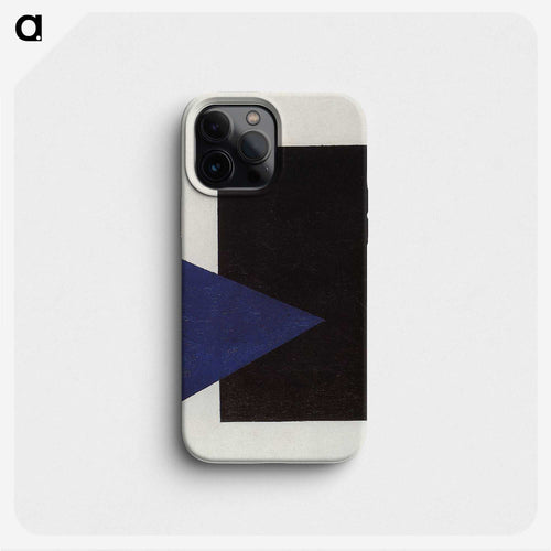 青い三角形と黒い正方形による Suprematism - カジミール マレーヴィチ Phone Case.
