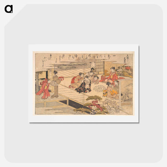 アートポストカード-Girls Playing a Game with Shells - 喜多川 歌麿 Postcard.