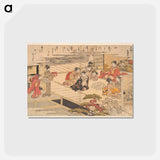 アートポストカード-Girls Playing a Game with Shells - 喜多川 歌麿 Postcard.