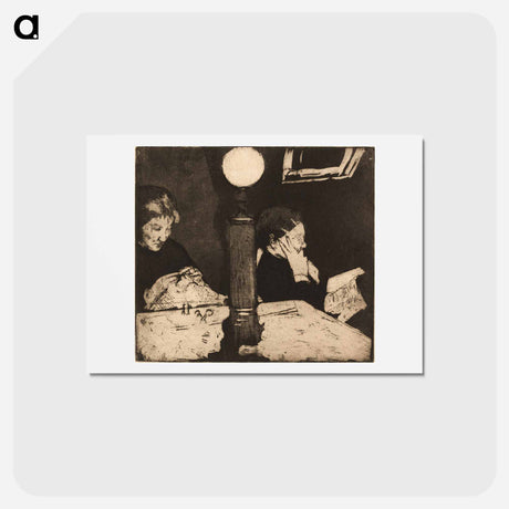 アートポストカード-Under the Lamp - メアリー カサット Postcard.