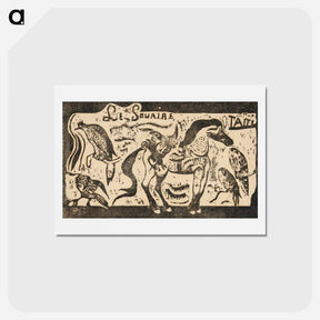アートポストカード-A Horse and Birds - ポール ゴーギャン Postcard.