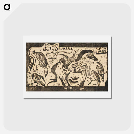 アートポストカード-A Horse and Birds - ポール ゴーギャン Postcard.