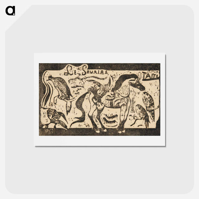 アートポストカード-A Horse and Birds - ポール ゴーギャン Postcard.