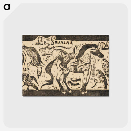アートポストカード-A Horse and Birds - ポール ゴーギャン Postcard.