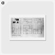アートポストカード-Design for a house and studio for Bertalan Pór, elevations and plans - テオ ファン ドゥースブルフ Postcard.