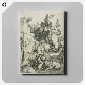 アートパネル-St. Jerome Penitent in the Wilderness - アルブレヒト デューラー Canvas.