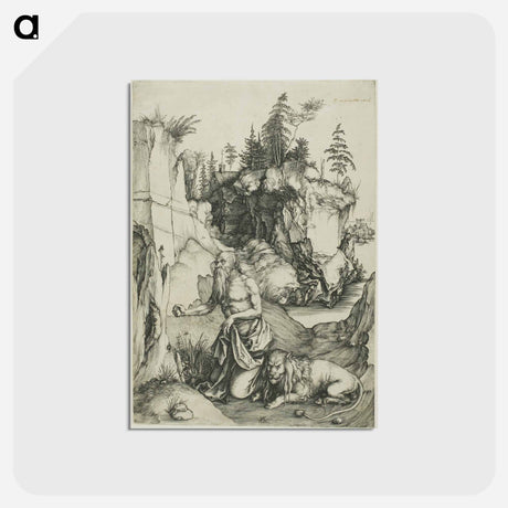 アートポストカード-St. Jerome Penitent in the Wilderness - アルブレヒト デューラー Postcard.