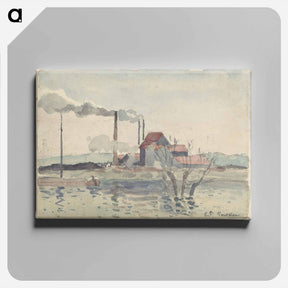 アートパネル-Factory on the Oise at Pontoise - カミーユ ピサロ Canvas.