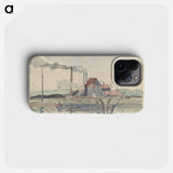 Factory on the Oise at Pontoise - Camille Pissarro Phone Case.