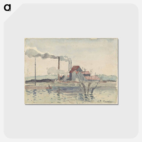 アートポストカード-Factory on the Oise at Pontoise - カミーユ ピサロ Postcard.