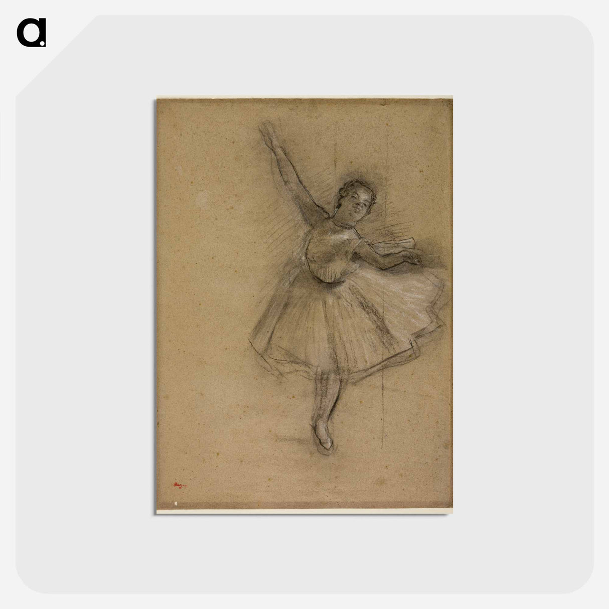 アートポストカード-Dancer Turning - エドガー ドガ Postcard.