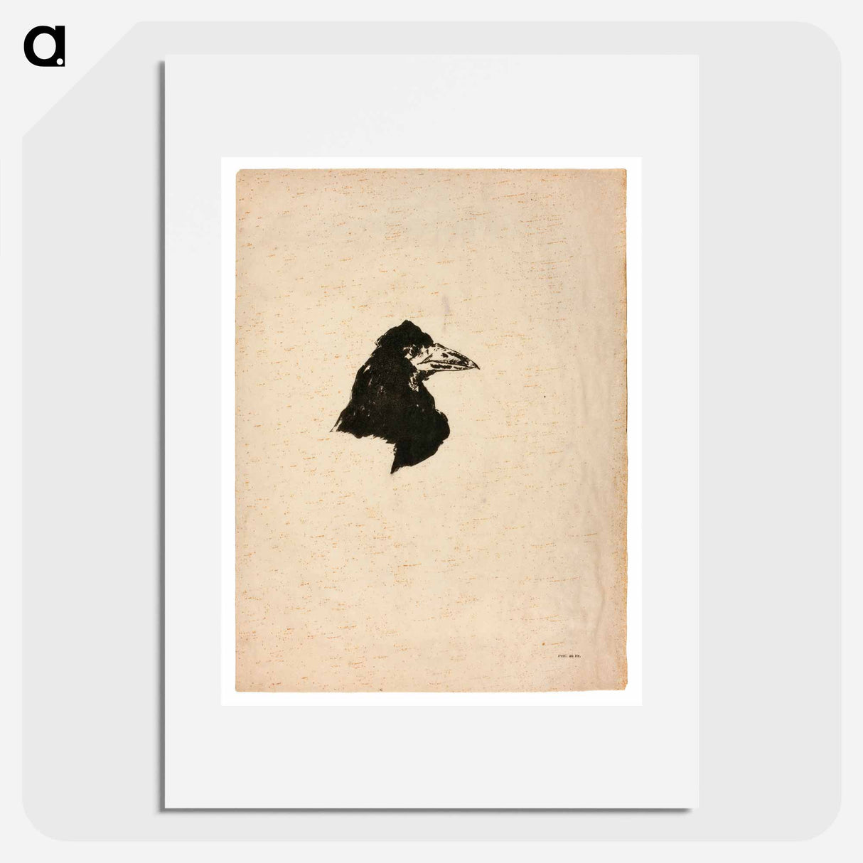 Head of a Raven in Profile, from The Raven (Le Corbeau) by Édouard Manet - エドゥアール マネ Poster.