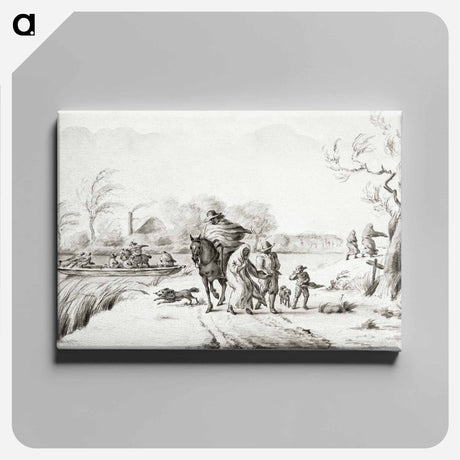 アートパネル-Landscape with figures in the storm - ジャン ベルナール Canvas.