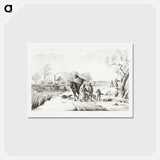 アートポストカード-Landscape with figures in the storm - ジャン ベルナール Postcard.