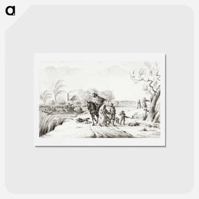 アートポストカード-Landscape with figures in the storm - ジャン ベルナール Postcard.