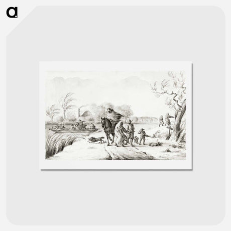 アートポストカード-Landscape with figures in the storm - ジャン ベルナール Postcard.