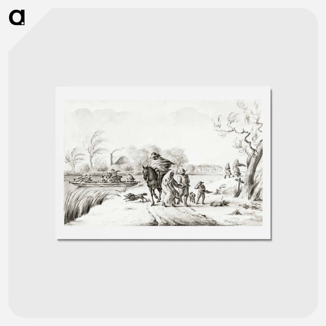 アートポストカード-Landscape with figures in the storm - ジャン ベルナール Postcard.