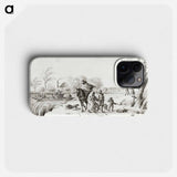 Landscape with figures in the storm - Jean Bernard Phone Case.