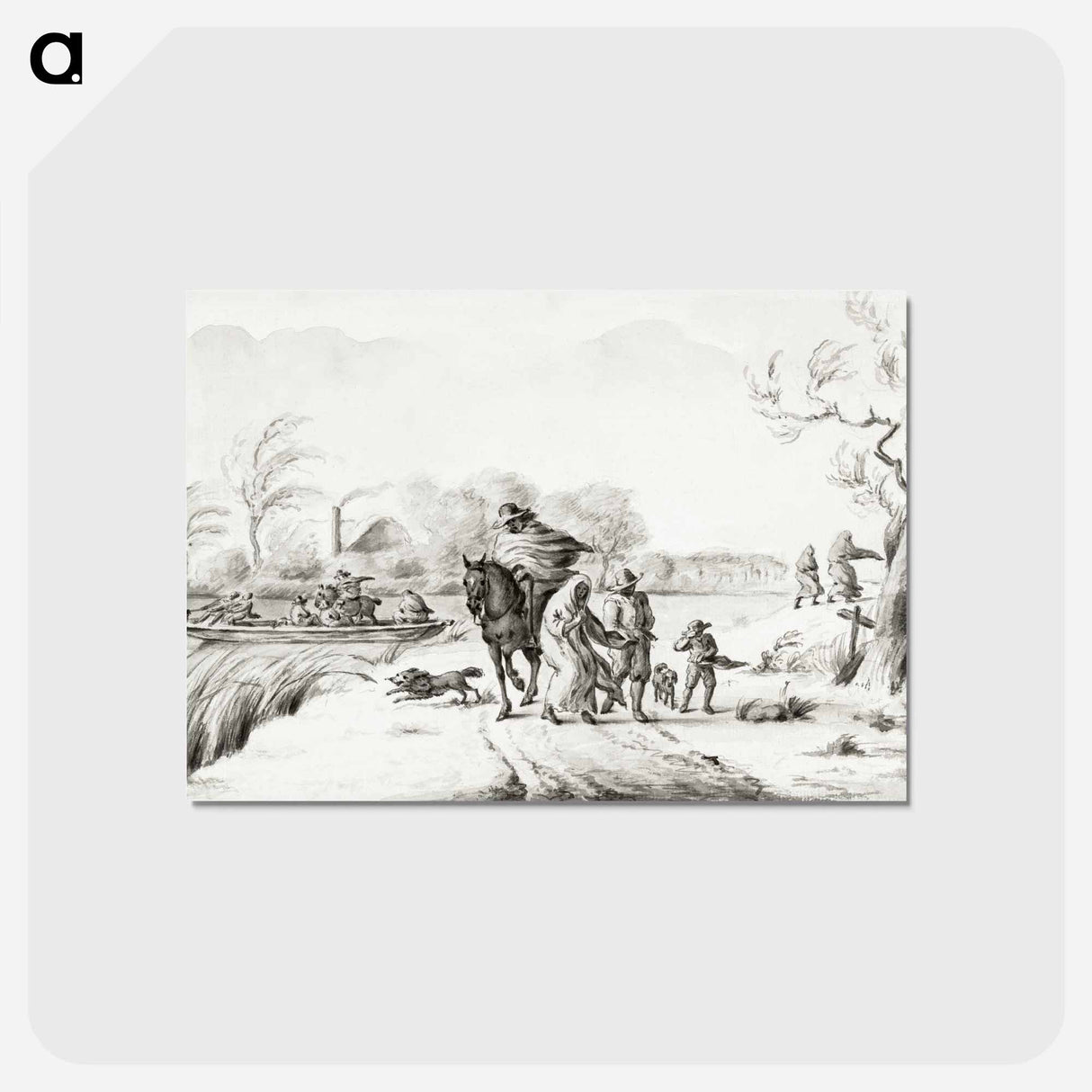 アートポストカード-Landscape with figures in the storm - ジャン ベルナール Postcard.