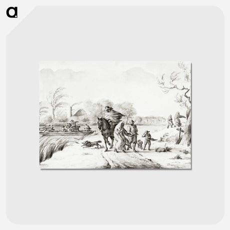 アートポストカード-Landscape with figures in the storm - ジャン ベルナール Postcard.