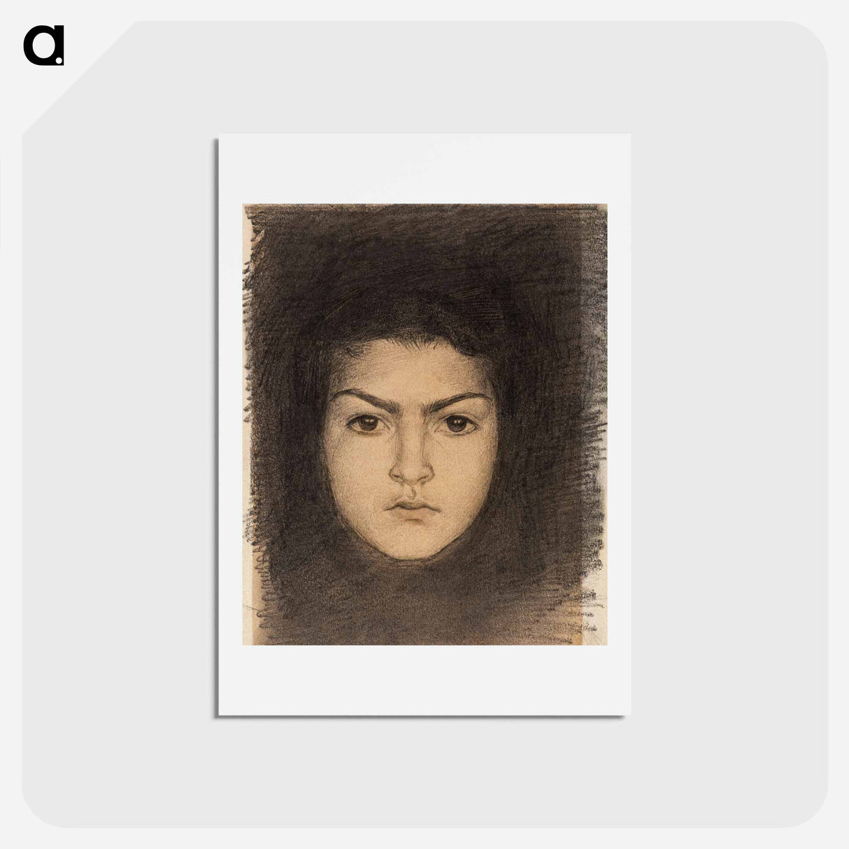 アートポストカード-Head of a Woman Front - ジョン シンガー サージェント Postcard.