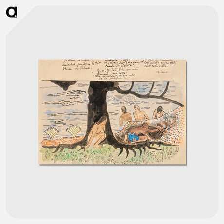 アートポストカード-Tahitians Fishing - ポール ゴーギャン Postcard.