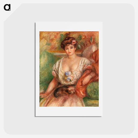 アートポストカード-Portrait of Misia Sert (Jeune femme au griffon) - ピエール オーギュスト ルノワール Postcard.
