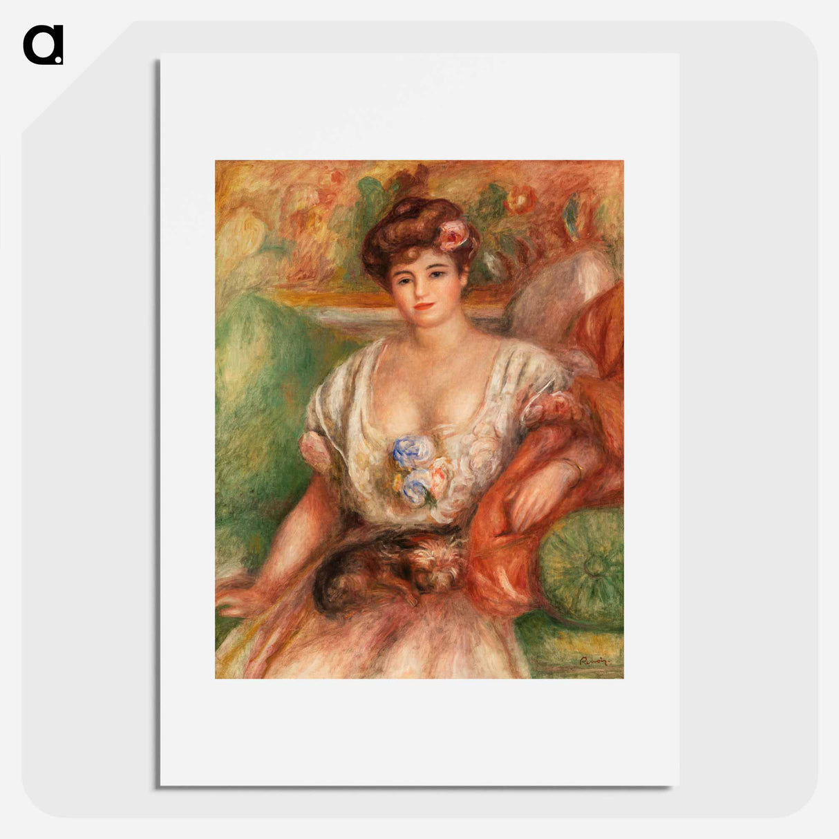 Portrait of Misia Sert (Jeune femme au griffon) - Pierre Auguste Renoir Poster.