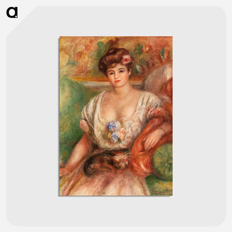 アートポストカード-Portrait of Misia Sert (Jeune femme au griffon) - ピエール オーギュスト ルノワール Postcard.