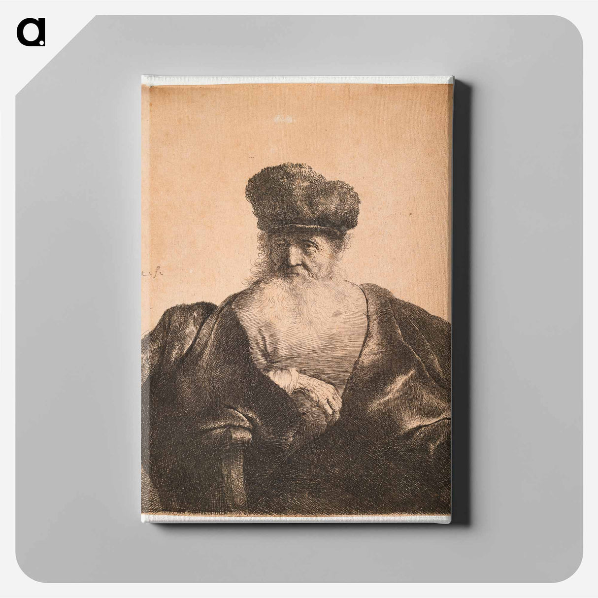 Head and Torso of Seated Old Man - Rembrandt van Rijn Canvas.