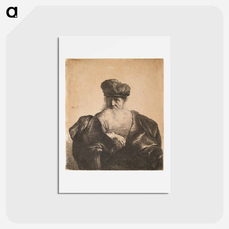 アートポストカード-Head and Torso of Seated Old Man - レンブラント ファン レイン Postcard.